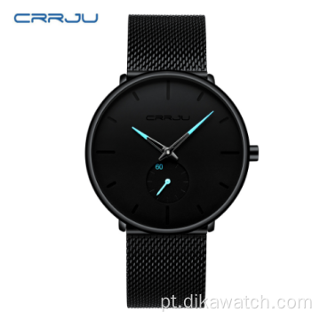 Relógios de luxo para homens da marca Crrju, relógios de quartzo de luxo.
